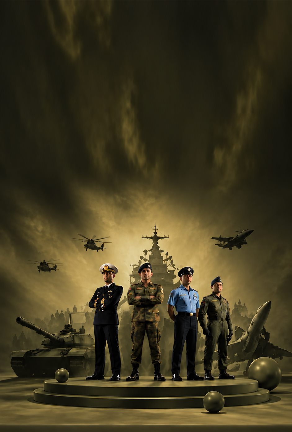 Indian Navy, Army and Air Force personnel