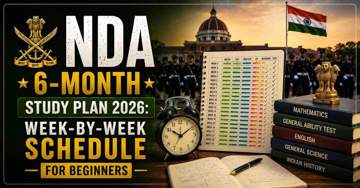 NDA 6-Month Study Plan 2026: Week-by-Week Schedule for Beginners