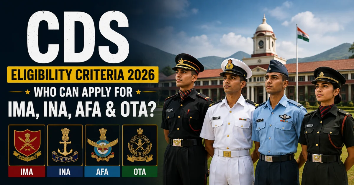 CDS Eligibility Criteria 2026: Who Can Apply for IMA, INA, AFA & OTA?