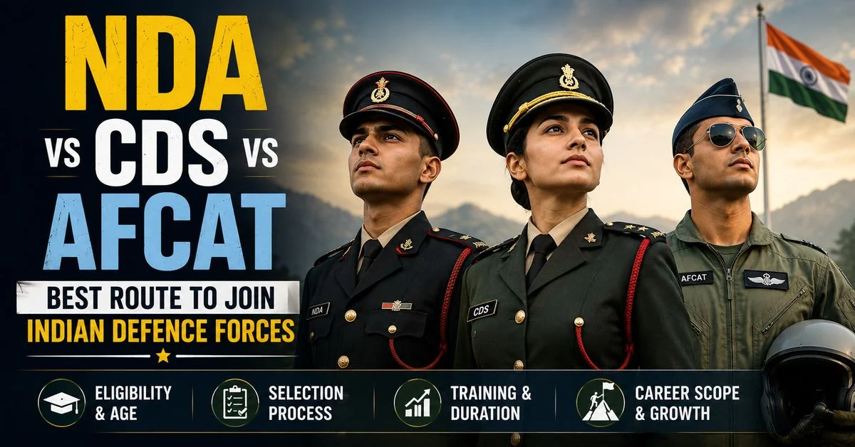 NDA vs CDS vs AFCAT: Best Route to Join Indian Defence Forces in 2026