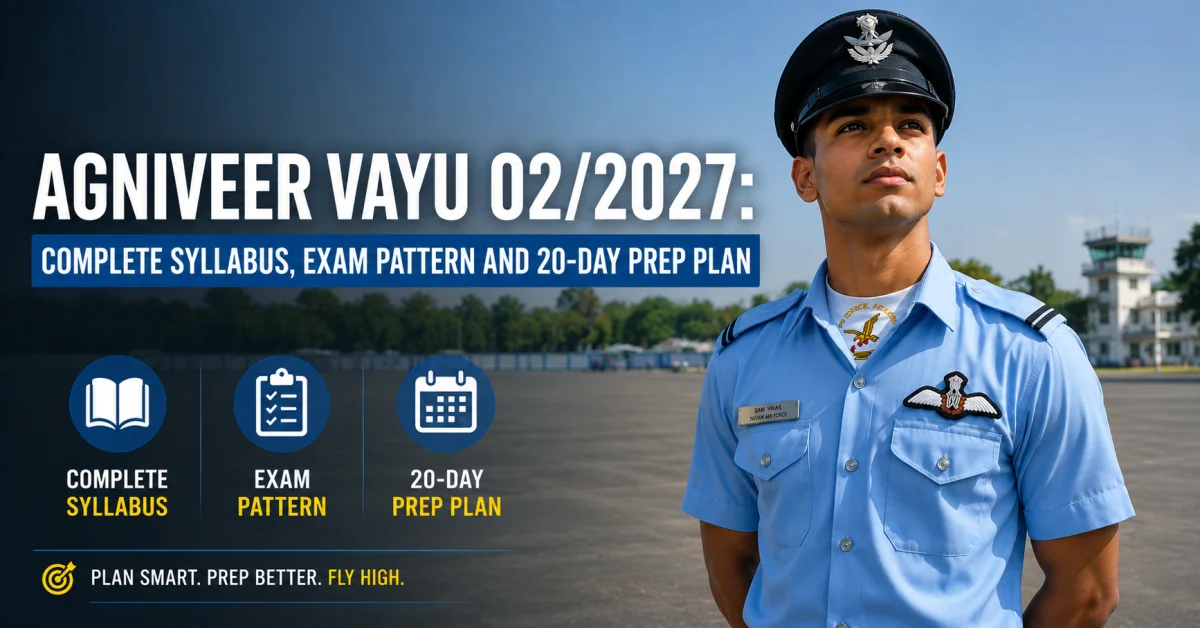 Agniveer Vayu 02/2027: Complete Syllabus, Exam Pattern and 20-Day Prep Plan