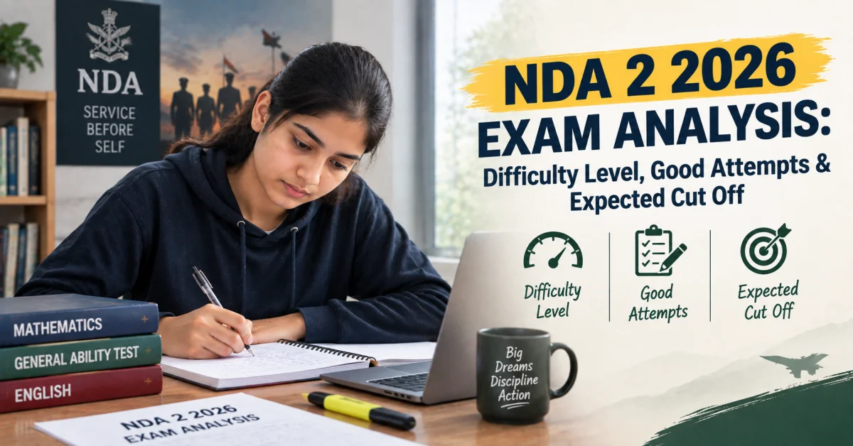 NDA 2 2026 Exam Analysis: Difficulty Level, Good Attempts & Expected Cut Off