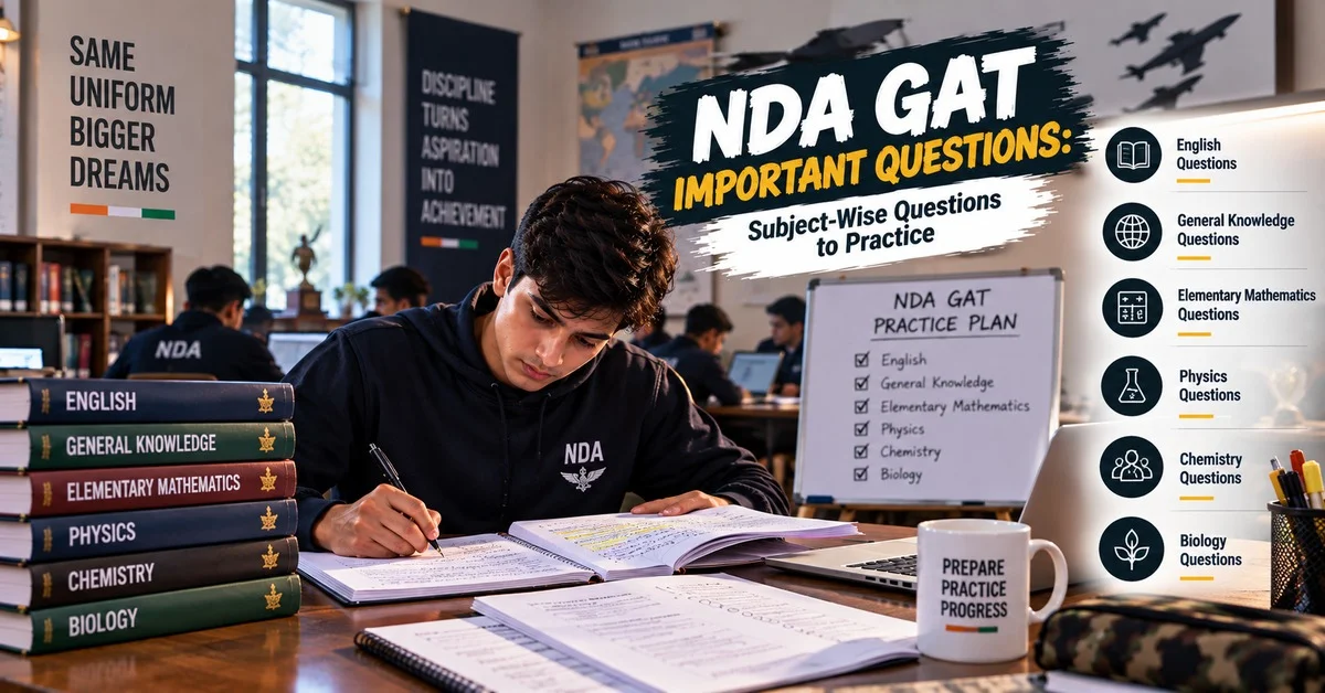 NDA GAT Important Questions: Subject-Wise Questions to Practice