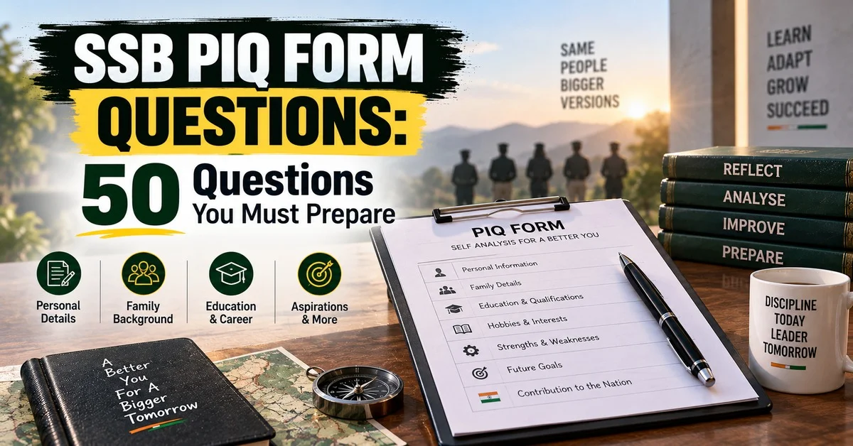 SSB PIQ Form Questions: 50 Questions You Must Prepare (With Assessor Logic)