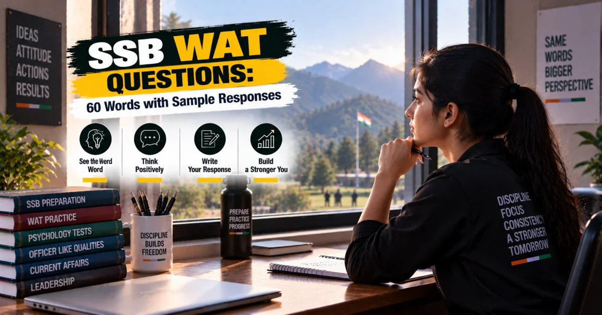 SSB WAT Questions: 60 Words with Sample Responses for Practice