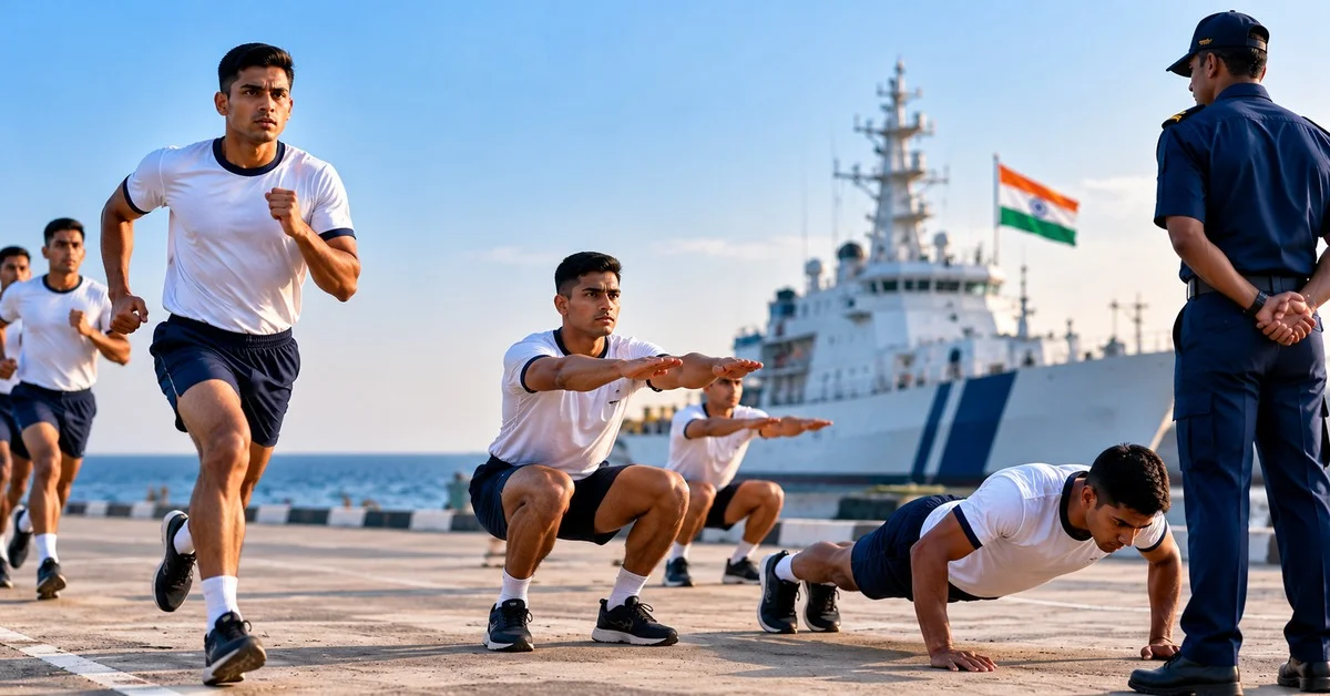Coast Guard Navik GD Physical Test 2026-27: Running, Push-ups, Squats and Sit-ups