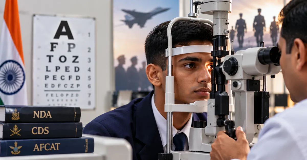 Eyesight Standards for NDA, CDS and AFCAT 2027: Power Limits, Colour Vision and LASIK Rules